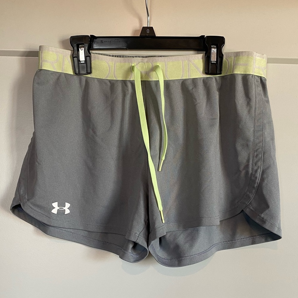 Under Armour HeatGear Grey Lemon Running Shorts - Loose Fit